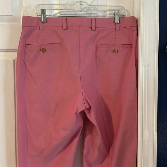 Men’s Brooks’s Brothers Clark Fit Cotton & Spandex Light Red Pants Size 35 x 30 - Picture 5 of 7
